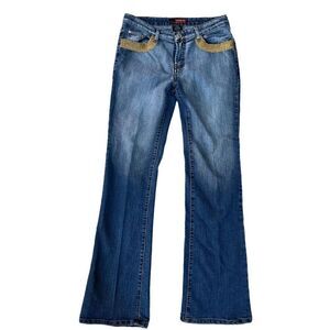 P&P basic jeans overall vintage flare leg jeans beaded front pockets size 11/12